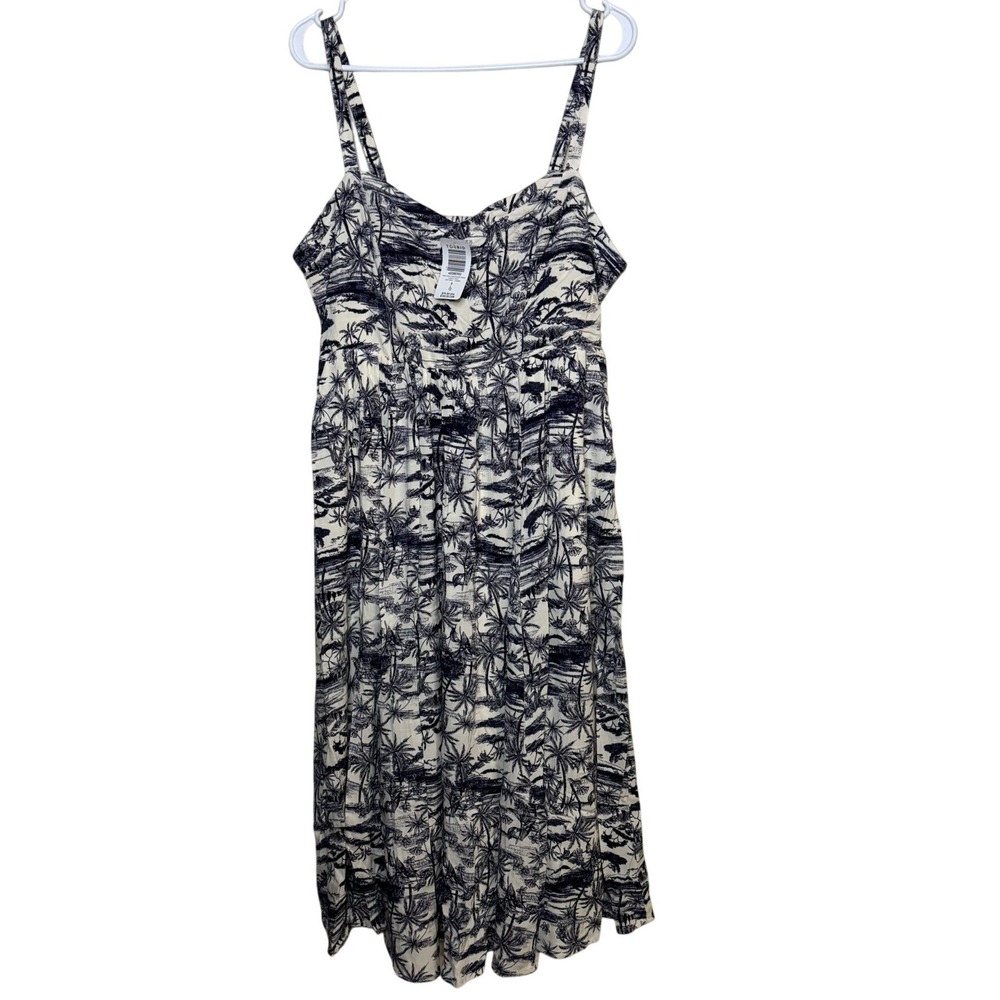 Torrid Lenny Sweetheart Jungle Toile Midi Dress New Tropical Palm Trees Large 12